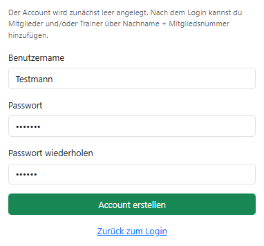Neuen Account erstellen